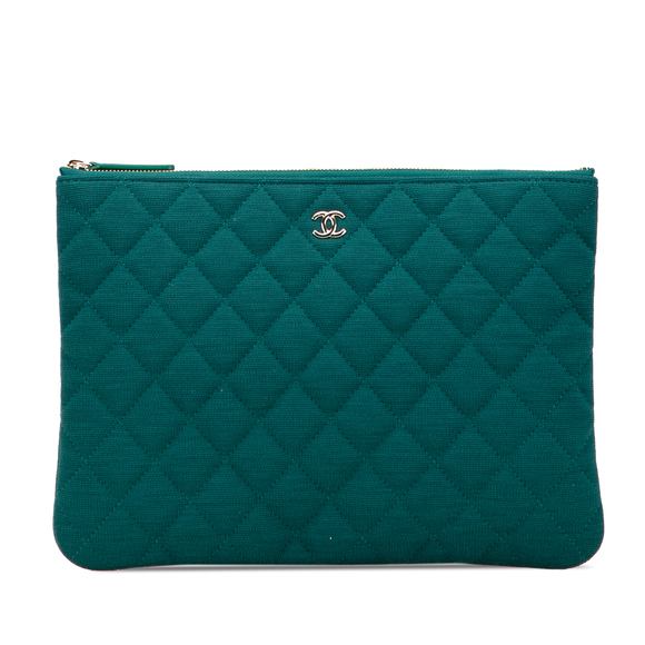 Pre-Loved Chanel Medium Quilted Jersey O Case Clutch - Picture 1 of 12